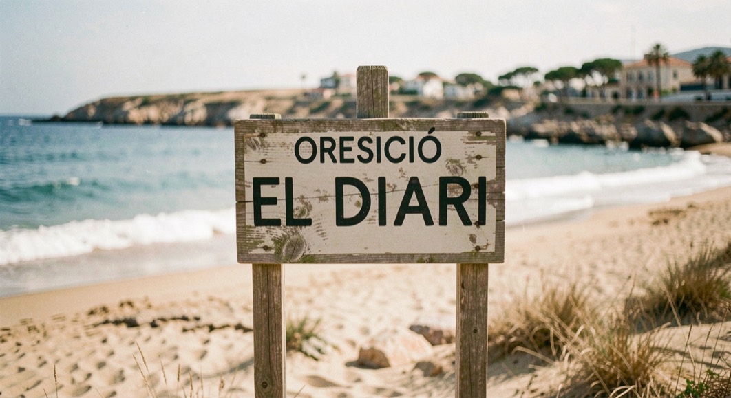 Detall urbà costaner mediterrani pensat per a la secció El Diari, amb ombra amable i pedra clara.